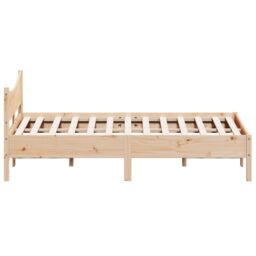 Berkfield Home Bed Frame without Mattress 140x200 cm Solid Wood Pine in Brown - thumbnail 5