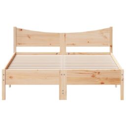 Berkfield Home Bed Frame without Mattress 140x200 cm Solid Wood Pine in Brown - thumbnail 4