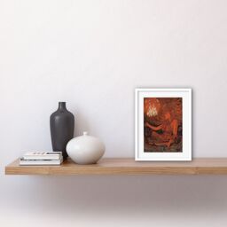 "Artery8 Wall Art Print You Light my Fire The Temptress Concept Artwork Framed 9X7 Inch in White - Size: W7"" x H9""" - thumbnail 2