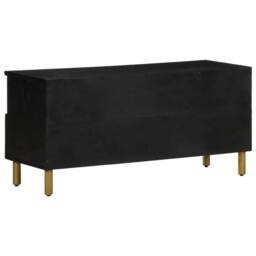 Berkfield Home TV Cabinet Black 100x33x46 cm Engineered Wood - Size: 100 x 33 x 46 cm - thumbnail 5