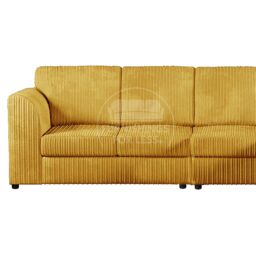Furnishings For Less UK Luxor Jumbo Cord Large 5 Seater Corner Sofa Long Right Hand Full Back in Mustard - thumbnail 2