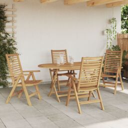 Berkfield Home Garden Chairs Foldable 4 pcs Solid Wood Teak in Brown - thumbnail 3