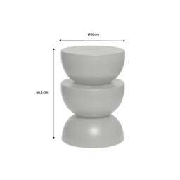 sweeek Side table, end table, bedside table metal Ø32 x H46.5cm in Cream - thumbnail 5
