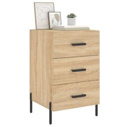 Berkfield Home Bedside Cabinet Sonoma Oak 40x40x66 cm Engineered Wood in Brown - Size: 40 x 40 x 66 cm - thumbnail 3