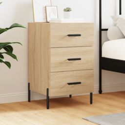 Berkfield Home Bedside Cabinet Sonoma Oak 40x40x66 cm Engineered Wood in Brown - Size: 40 x 40 x 66 cm - thumbnail 1