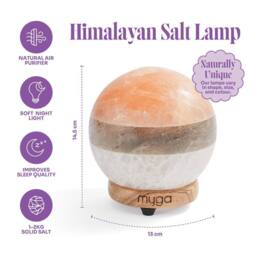 Myga Himalayan Dual Illumination Salt Lamp - Sphere in Orange - thumbnail 5