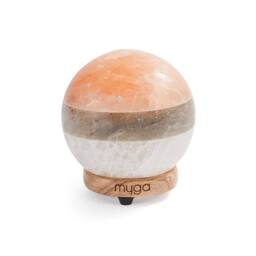 Myga Himalayan Dual Illumination Salt Lamp - Sphere in Orange