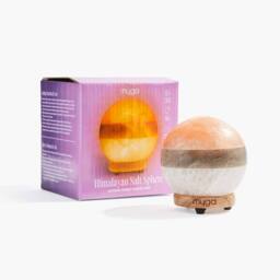 Myga Himalayan Dual Illumination Salt Lamp - Sphere in Orange - thumbnail 2