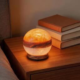 Myga Himalayan Dual Illumination Salt Lamp - Sphere in Orange - thumbnail 4