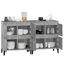 Berkfield Home Sideboard 2 pcs Concrete Grey 60x35x70 cm Engineered Wood - Size: 60 x 35 x 70 cm - thumbnail 5
