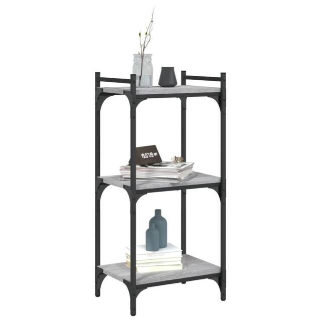 Berkfield Home Decorative Bookcase 3-Tier Grey Sonoma 40x30x86 cm Engineered Wood - Size: 40 x 30 x 86 cm - image 1