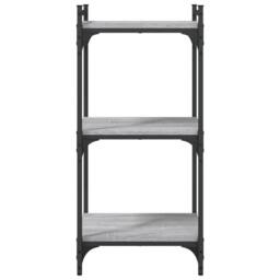 Berkfield Home Decorative Bookcase 3-Tier Grey Sonoma 40x30x86 cm Engineered Wood - Size: 40 x 30 x 86 cm - thumbnail 4