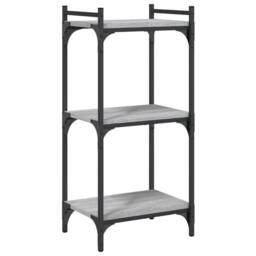 Berkfield Home Decorative Bookcase 3-Tier Grey Sonoma 40x30x86 cm Engineered Wood - Size: 40 x 30 x 86 cm - thumbnail 3