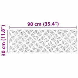 Berkfield Home Aluminium Checker Plates 4 pcs Anti-Slip 90x30 cm in Grey - Size: Medium - thumbnail 8