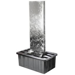 Primrose Freestanding Stainless Steel Water Wall Cascade Water Feature Fountain in Metallic Silver - thumbnail 5