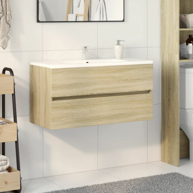 Berkfield Home Sink Cabinet Sonoma Oak 90x38.5x45 cm Engineered Wood - image 1