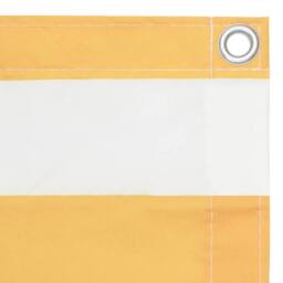 Berkfield Home Balcony Screen White & Yellow 120x500 cm Oxford Fabric