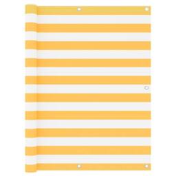 Berkfield Home Balcony Screen White & Yellow 120x500 cm Oxford Fabric - thumbnail 2