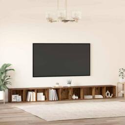Berkfield Home TV Cabinet 3 pcs Old wood 37 x 35 x 107.5 cm Engineered wood in Brown - thumbnail 4