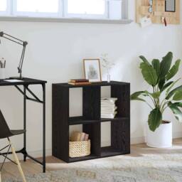 Berkfield Home Modern Bookcase Black Oak 68, 5x32x68, 5 cm Engineered Wood - thumbnail 4