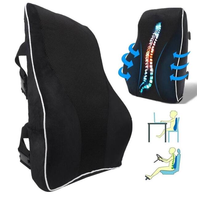 KORVIXA Back Support Cushion - Full Lumbar Support in Black - Size: 120 cm x 150 cm - image 1