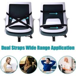 KORVIXA Back Support Cushion - Full Lumbar Support in Black - Size: 120 cm x 150 cm - thumbnail 4