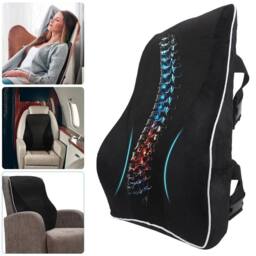 KORVIXA Back Support Cushion - Full Lumbar Support in Black - Size: 120 cm x 150 cm - thumbnail 3
