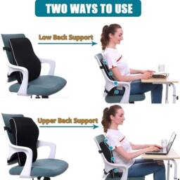 KORVIXA Back Support Cushion - Full Lumbar Support in Black - Size: 120 cm x 150 cm - thumbnail 2