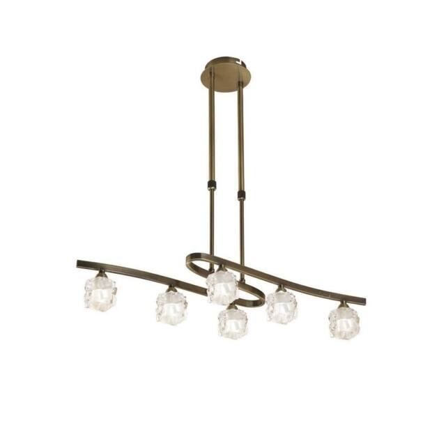 Netlighting Ice Telescopic Semi Flush Convertible 6 Light G9 Antique Brass in Bronze - image 1