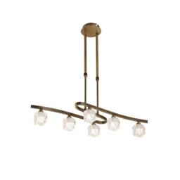 Netlighting Ice Telescopic Semi Flush Convertible 6 Light G9 Antique Brass in Bronze - thumbnail 3