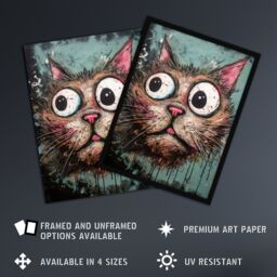 "Artery8 Wall Art Print Graffiti Street Art Bug Eyed Cat Artwork By Tom Jones Poster - Size: W18"" x H24""" - thumbnail 2
