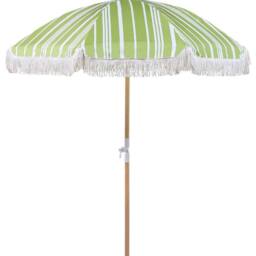 Wyld and Coco 150 cm Tilting Round Garden Parasol Beech Wood Pole Lime Green - thumbnail 2