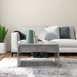 Berkfield Home Modern Coffee Table Concrete Grey 68x50x38 cm Engineered Wood - Size: 68 x 50 x 38 cm - thumbnail 1