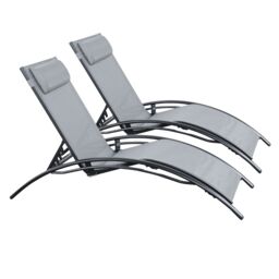 Outdoor Living Pair of Bali Sun Loungers - Grey - thumbnail 5