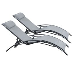 Outdoor Living Pair of Bali Sun Loungers - Grey - thumbnail 4