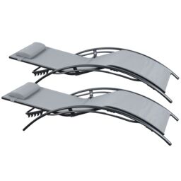 Outdoor Living Pair of Bali Sun Loungers - Grey - thumbnail 3