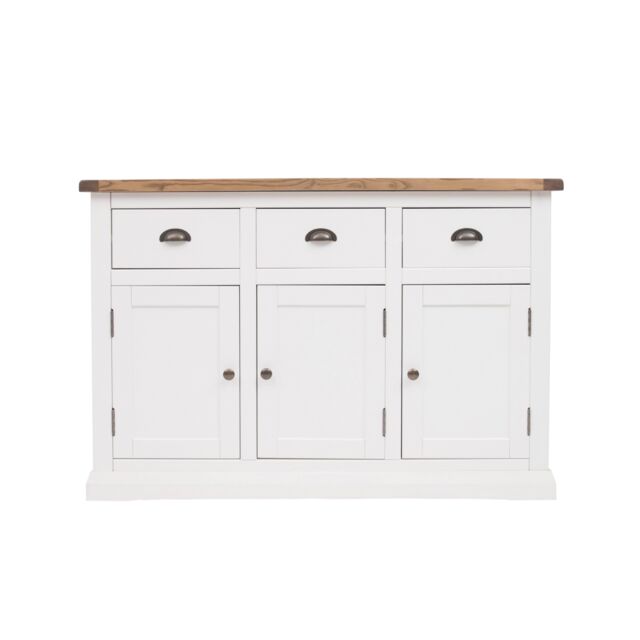 Cabinet Bits Cosenza Off-White 3 Drawer 3 Door Sideboard Brass Cup Handle - image 1