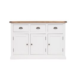 Cabinet Bits Cosenza Off-White 3 Drawer 3 Door Sideboard Brass Cup Handle