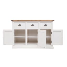 Cabinet Bits Cosenza Off-White 3 Drawer 3 Door Sideboard Brass Cup Handle - thumbnail 5