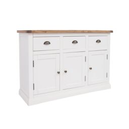 Cabinet Bits Cosenza Off-White 3 Drawer 3 Door Sideboard Brass Cup Handle - thumbnail 2
