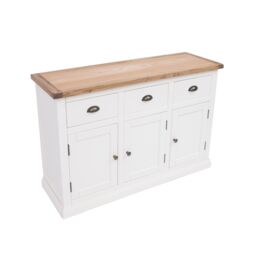 Cabinet Bits Cosenza Off-White 3 Drawer 3 Door Sideboard Brass Cup Handle - thumbnail 4