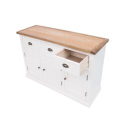 Cabinet Bits Cosenza Off-White 3 Drawer 3 Door Sideboard Brass Cup Handle - thumbnail 6