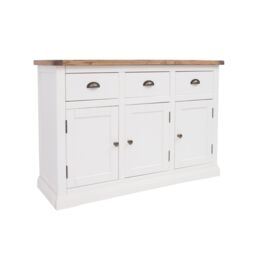 Cabinet Bits Cosenza Off-White 3 Drawer 3 Door Sideboard Brass Cup Handle - thumbnail 3