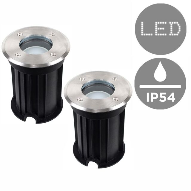 ValueLights Sussux Pair of Silver Outdoor Ground Walkover Light - image 1