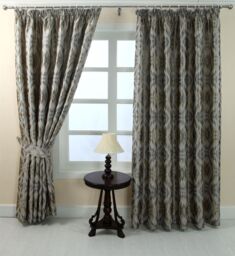 Homescapes Jacquard Geometric Curtain Tie Back Pair in Grey - thumbnail 3