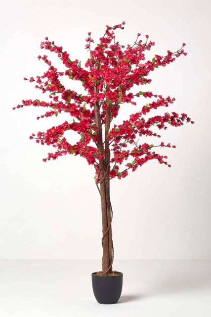 Homescapes Artificial Blossom Tree - Cerise Pink Silk Flowers - 5 Feet - image 1