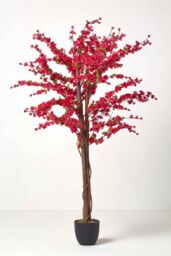 Homescapes Artificial Blossom Tree - Cerise Pink Silk Flowers - 5 Feet