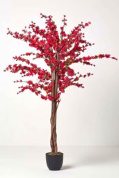Homescapes Artificial Blossom Tree - Cerise Pink Silk Flowers - 5 Feet - thumbnail 5