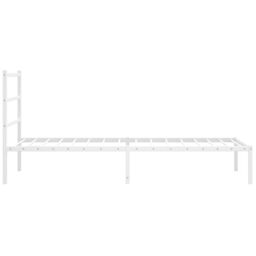 Berkfield Home Metal Bed Frame without Mattress with Headboard White 100x200cm - Size: 100x200 cm - thumbnail 6