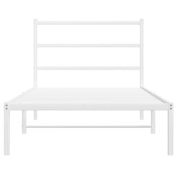 Berkfield Home Metal Bed Frame without Mattress with Headboard White 100x200cm - Size: 100x200 cm - thumbnail 5